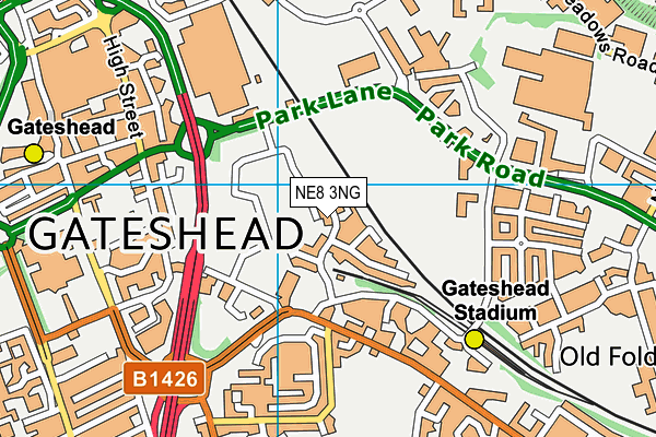 NE8 3NG map - OS VectorMap District (Ordnance Survey)