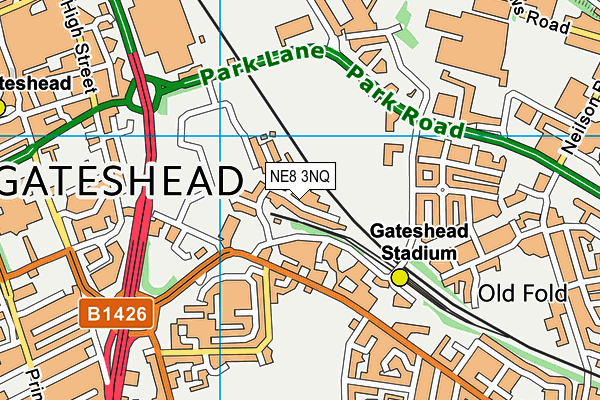 NE8 3NQ map - OS VectorMap District (Ordnance Survey)