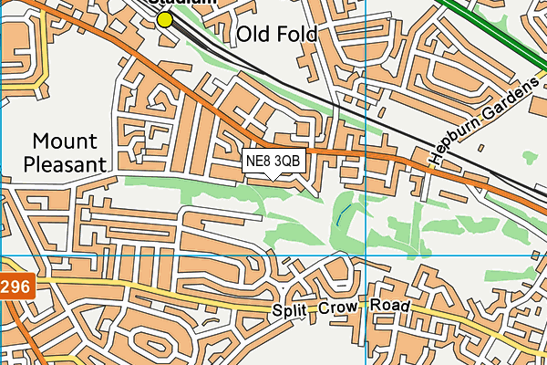 NE8 3QB map - OS VectorMap District (Ordnance Survey)