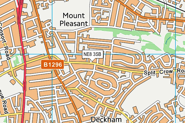 NE8 3SB map - OS VectorMap District (Ordnance Survey)