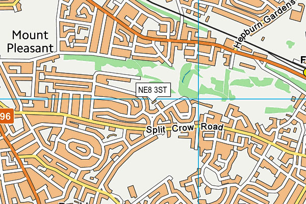 NE8 3ST map - OS VectorMap District (Ordnance Survey)