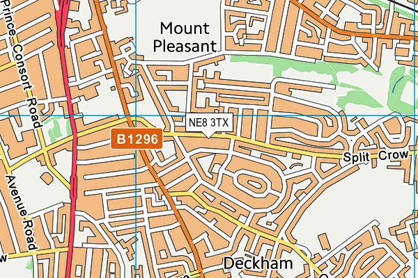 NE8 3TX map - OS VectorMap District (Ordnance Survey)