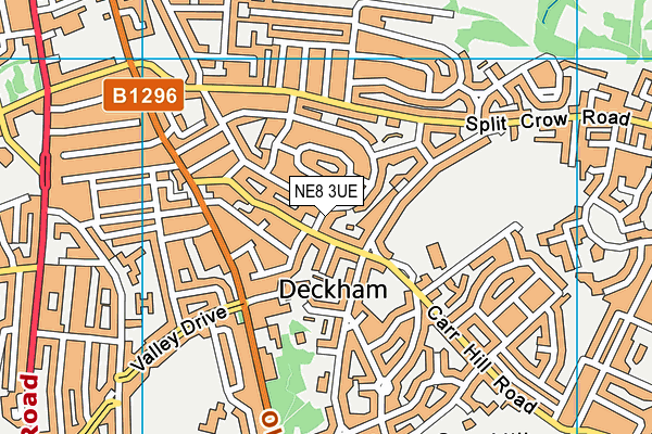 NE8 3UE map - OS VectorMap District (Ordnance Survey)