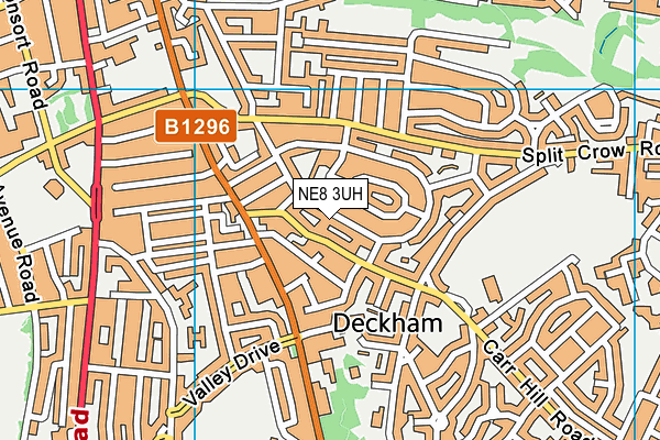 NE8 3UH map - OS VectorMap District (Ordnance Survey)