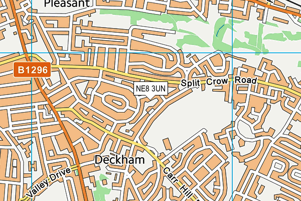NE8 3UN map - OS VectorMap District (Ordnance Survey)