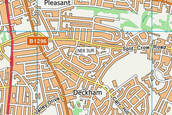 NE8 3UR map - OS VectorMap District (Ordnance Survey)