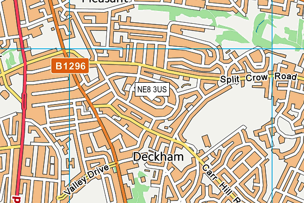 NE8 3US map - OS VectorMap District (Ordnance Survey)