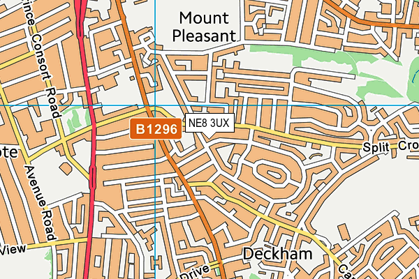 NE8 3UX map - OS VectorMap District (Ordnance Survey)