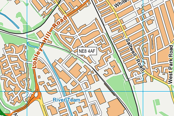 NE8 4AF map - OS VectorMap District (Ordnance Survey)