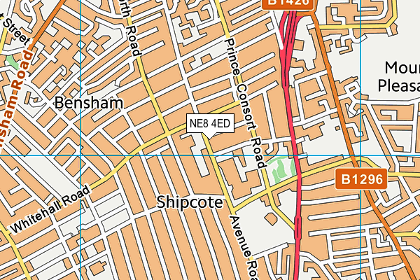 NE8 4ED map - OS VectorMap District (Ordnance Survey)