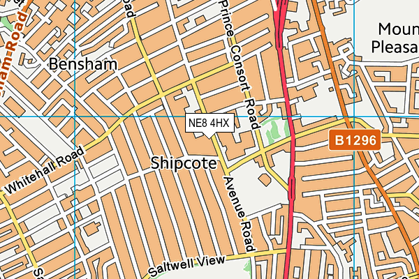 NE8 4HX map - OS VectorMap District (Ordnance Survey)