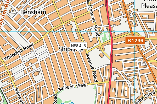 NE8 4LB map - OS VectorMap District (Ordnance Survey)