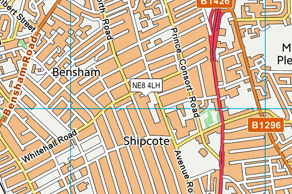 NE8 4LH map - OS VectorMap District (Ordnance Survey)
