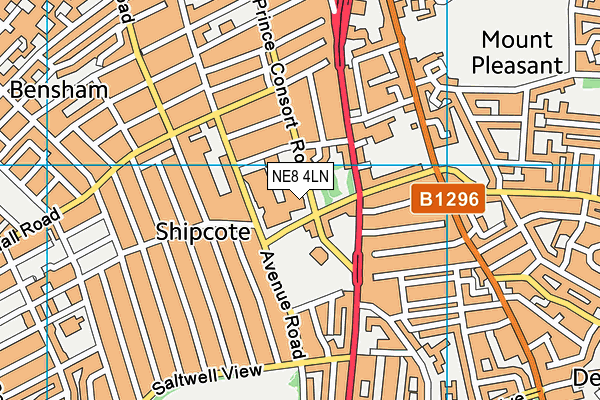 NE8 4LN map - OS VectorMap District (Ordnance Survey)