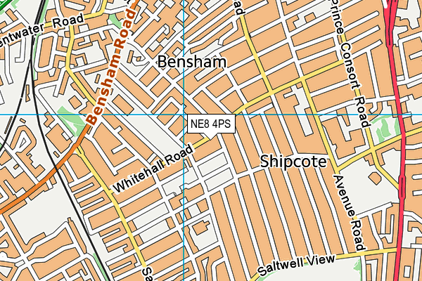 NE8 4PS map - OS VectorMap District (Ordnance Survey)