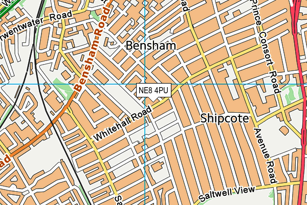 NE8 4PU map - OS VectorMap District (Ordnance Survey)