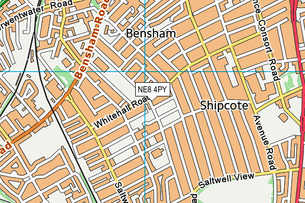 NE8 4PY map - OS VectorMap District (Ordnance Survey)