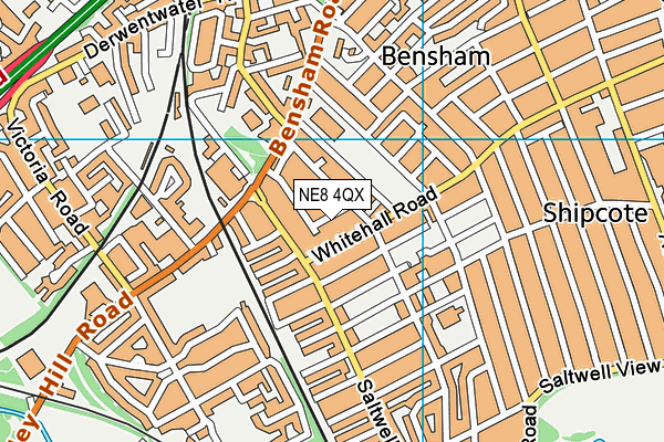 NE8 4QX map - OS VectorMap District (Ordnance Survey)