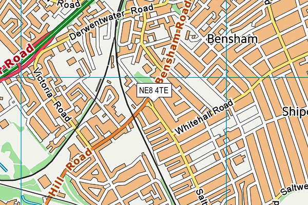 NE8 4TE map - OS VectorMap District (Ordnance Survey)