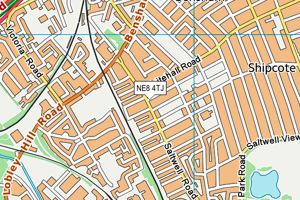 NE8 4TJ map - OS VectorMap District (Ordnance Survey)