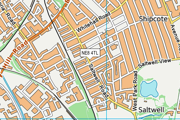 NE8 4TL map - OS VectorMap District (Ordnance Survey)