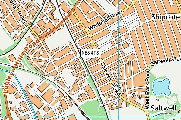 NE8 4TS map - OS VectorMap District (Ordnance Survey)
