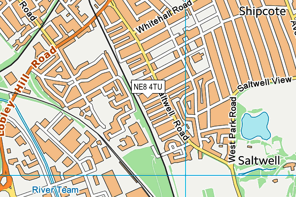 NE8 4TU map - OS VectorMap District (Ordnance Survey)
