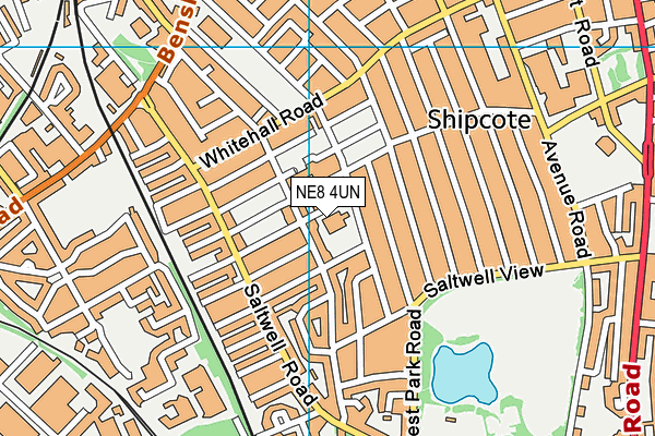 NE8 4UN map - OS VectorMap District (Ordnance Survey)