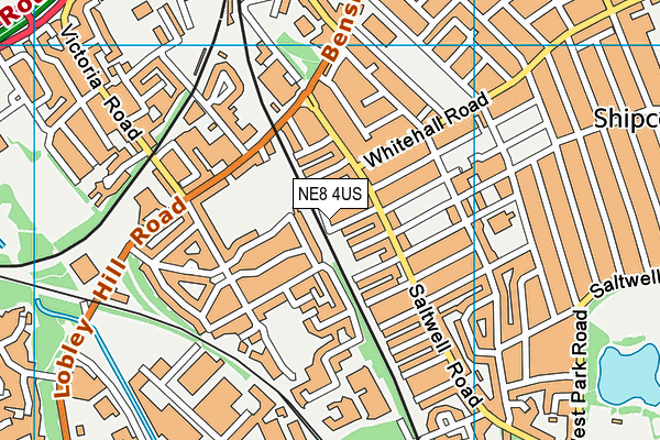 NE8 4US map - OS VectorMap District (Ordnance Survey)