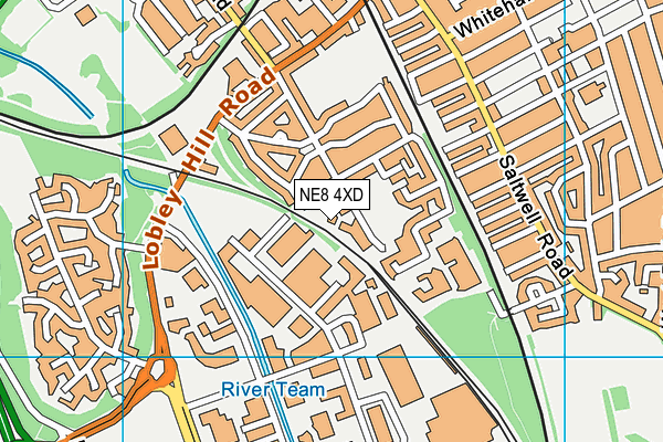 NE8 4XD map - OS VectorMap District (Ordnance Survey)