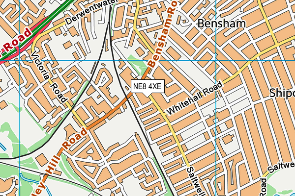 NE8 4XE map - OS VectorMap District (Ordnance Survey)