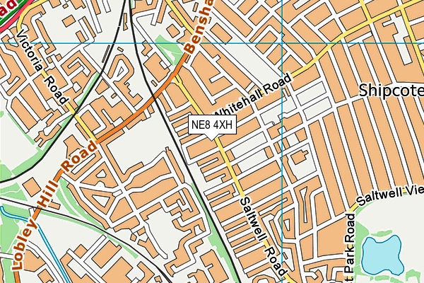 NE8 4XH map - OS VectorMap District (Ordnance Survey)