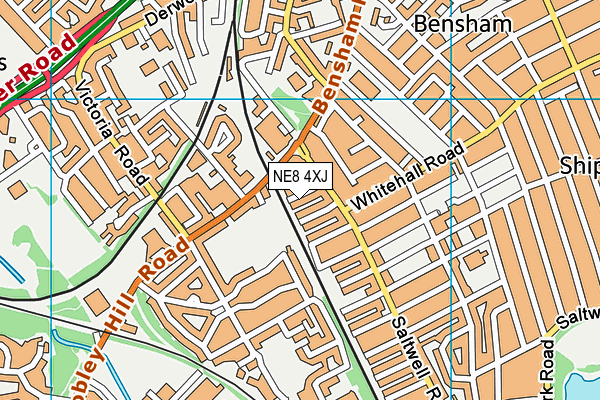 NE8 4XJ map - OS VectorMap District (Ordnance Survey)