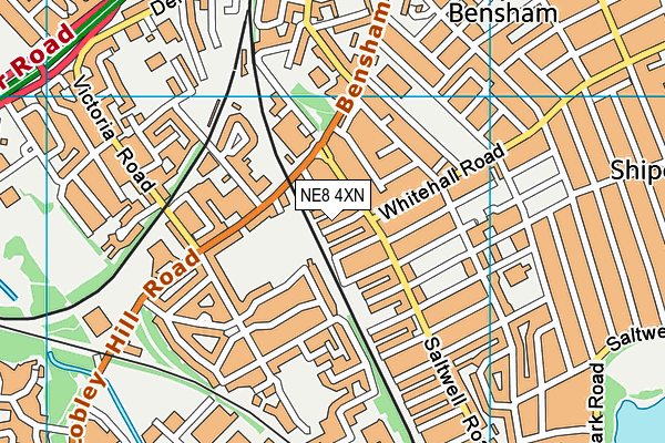 NE8 4XN map - OS VectorMap District (Ordnance Survey)