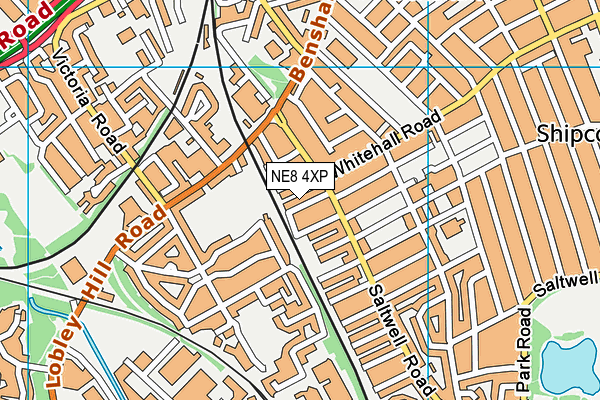 NE8 4XP map - OS VectorMap District (Ordnance Survey)
