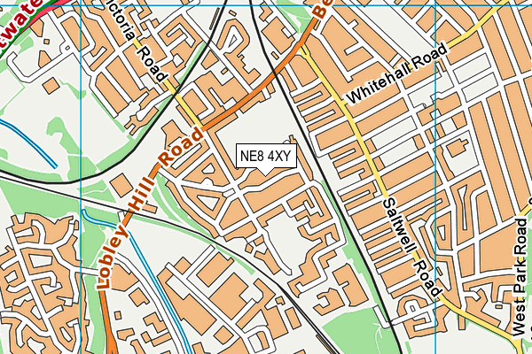 NE8 4XY map - OS VectorMap District (Ordnance Survey)