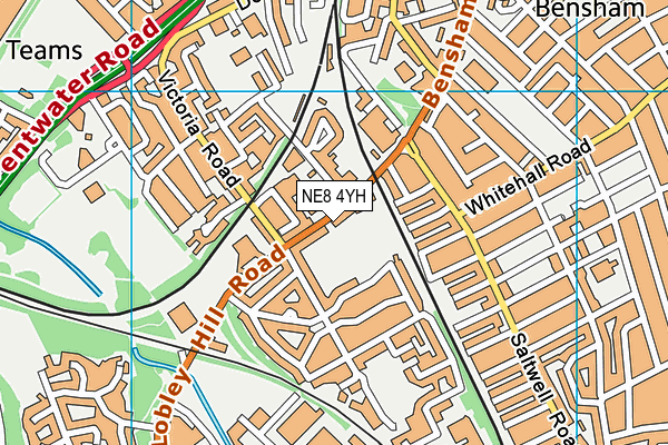 NE8 4YH map - OS VectorMap District (Ordnance Survey)
