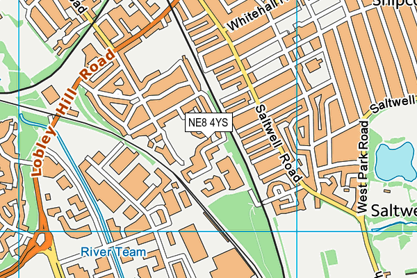 NE8 4YS map - OS VectorMap District (Ordnance Survey)
