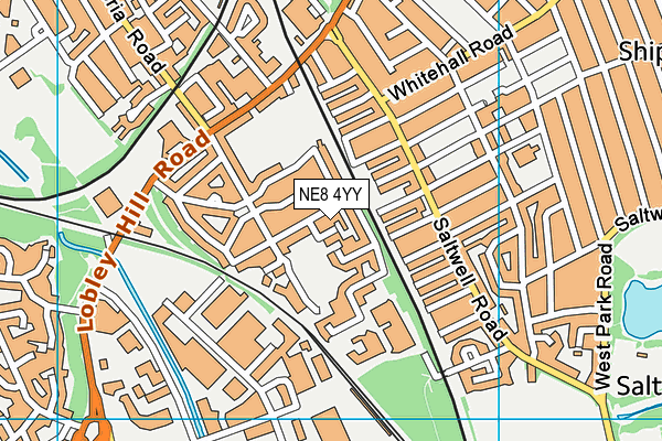NE8 4YY map - OS VectorMap District (Ordnance Survey)