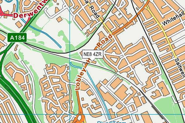 NE8 4ZR map - OS VectorMap District (Ordnance Survey)