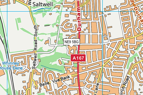 NE9 5BG map - OS VectorMap District (Ordnance Survey)