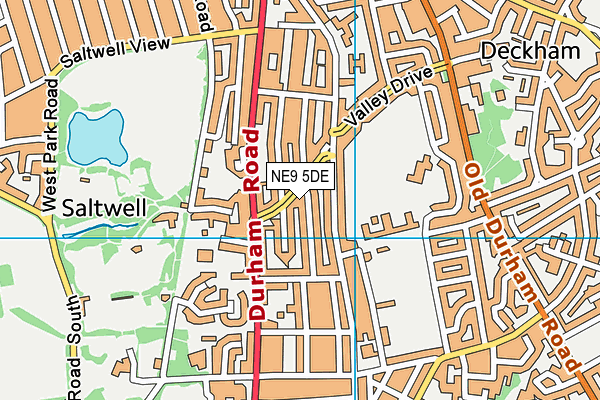 NE9 5DE map - OS VectorMap District (Ordnance Survey)