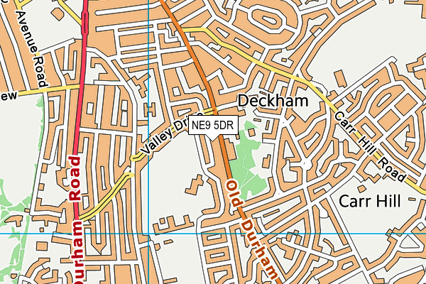 NE9 5DR map - OS VectorMap District (Ordnance Survey)