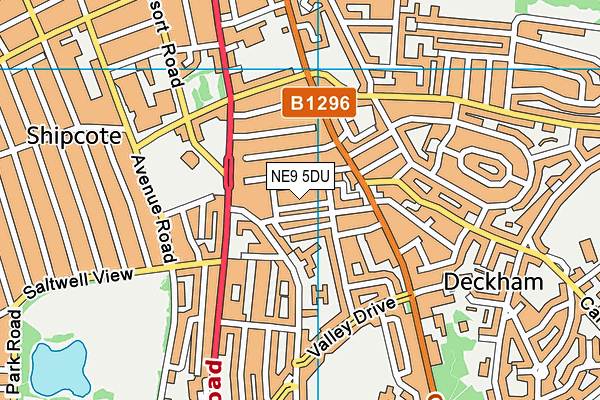 NE9 5DU map - OS VectorMap District (Ordnance Survey)