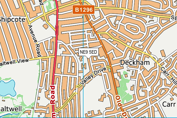 NE9 5ED map - OS VectorMap District (Ordnance Survey)