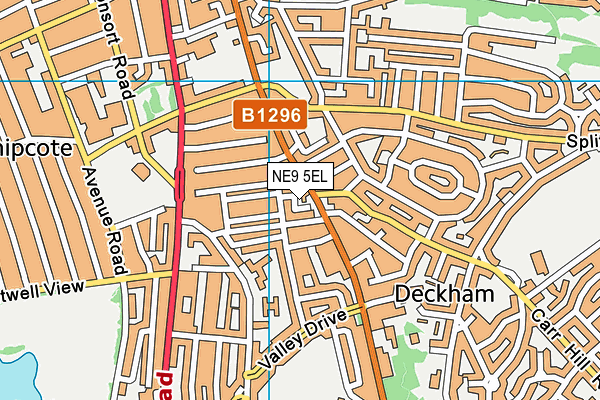 NE9 5EL map - OS VectorMap District (Ordnance Survey)