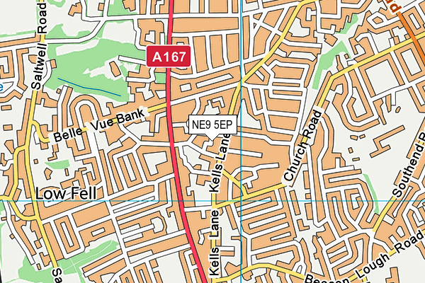 NE9 5EP map - OS VectorMap District (Ordnance Survey)