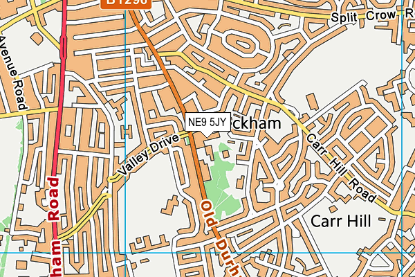 NE9 5JY map - OS VectorMap District (Ordnance Survey)