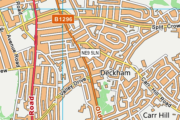 NE9 5LN map - OS VectorMap District (Ordnance Survey)