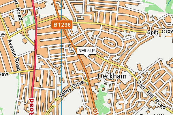NE9 5LP map - OS VectorMap District (Ordnance Survey)